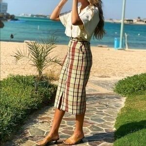 ZARA structure midi skirt with pockets 2491/574